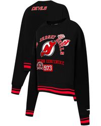 Pro Standard - New Jersey Devils Area Code Cropped Pullover Sweatshirt - Lyst