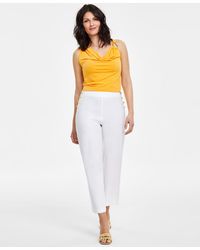 INC International Concepts - Petite Linen-blend High-rise Wide-leg Pants - Lyst