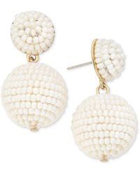 On 34th - Seed Bead Embellished Drop Earrings - Lyst