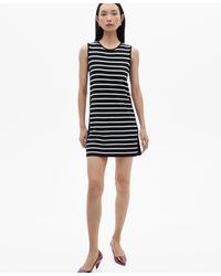 Mango - Metallic Buttons Striped Dress - Lyst