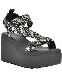 Guess - Ocilia Quattro Logo Sport Eva Wedge Strappy Sandals - Lyst