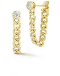 Rachel Zoe - 14k Plated Sterling Silver Curb Chain Drop Front/back Earrings - Lyst