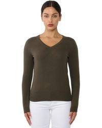 Jennie Liu - 100% Pure Cashmere Long Sleeve Pullover V Neck Sweater - Lyst