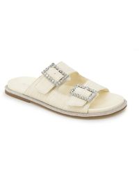 Kenneth Cole - Sydney Two Band Jewel Buckle Flat Sandals - Lyst
