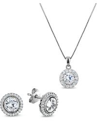 Club Rochelier - 5a Cubic Zirconia Round Pendant Necklace And Earrings Set - Lyst