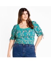 City Chic - Plus Size Aurora Print Top - Lyst