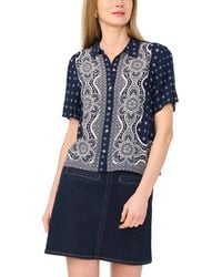Vince Camuto - Collared Neck Short-sleeve Blouse - Lyst