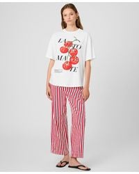 French Connection - La Tomate Printed Oversized Cotton T-shirt - Lyst
