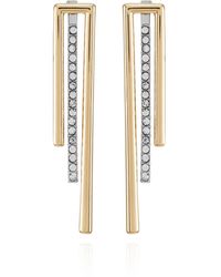 Vince Camuto - Two-tone Glass Stone Drop Dangle Earrings - Lyst
