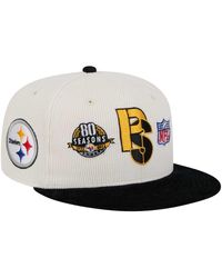 KTZ - Cream/black Pittsburgh Steelers Corduroy 59fifty Fitted Hat - Lyst