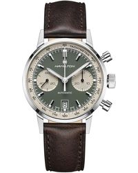 Hamilton - Swiss Chronograph Intra-matic Leather Strap Watch 40mm - Lyst