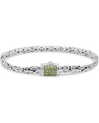 DEVATA - Peridot & Borobudur Oval 5mm Chain Bracelet - Lyst