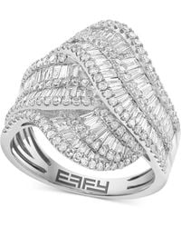 Effy - Effy Diamond Round & Baguette Multirow Crossover Statement Ring (1-3/8 Ct. T.w. - Lyst