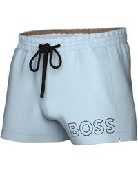 BOSS - Boss By Mooneye Outlined Logo Drawstring 3" Swim Trunks - Lyst