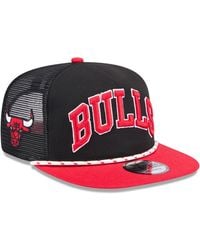 KTZ - Black/red Chicago Bulls Throwback Team Arch Golfer Snapback Hat - Lyst