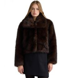 NVLT - Long-hair Cropped Faux Fur Jacket - Lyst