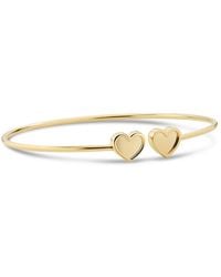 DEVATA - Double Sweet Heart Bangle Bracelet - Lyst