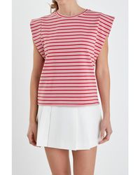 English Factory - Stripe Sleeveless T-shirt - Lyst