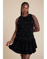 Eloquii - Plus Size Embellished Sleeveless Mini Sweater Dress - Lyst