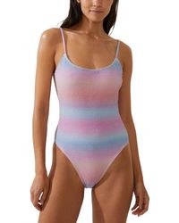 Cotton On - Glitter Ombre Thin-strap Scoop-back One-piece Swimsuit - Lyst