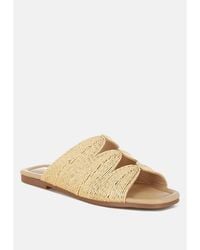 Rag & Co - Daisy Doe Raffia Square Toe Flats - Lyst