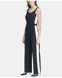 Tommy Hilfiger Sleeveless Side-stripe Jumpsuit - Black