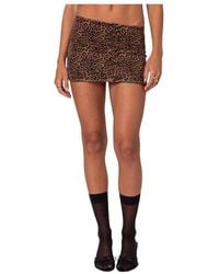 Edikted - Edin Leopard Print Mesh Miniskirt - Lyst