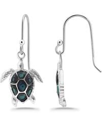Macy's - Abalone Inlay Turtle Fishhook Drop Earrings - Lyst