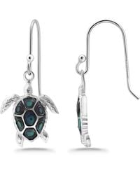 Macy's - Abalone Inlay Turtle Fishhook Drop Earrings - Lyst