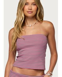 Edikted - Monikah Striped Built In Bra Tube Top - Lyst