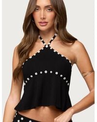 Edikted - Kayce Button Halter Top - Lyst