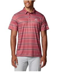 Columbia - Ohio State Buckeyes Pfg Super Terminal Tackle Omni-shade Stripe Polo Shirt - Lyst