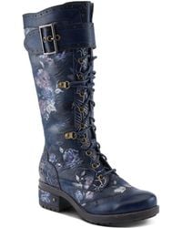L'ARTISTE - Kisha-boss Tall Leather Combo Boots - Lyst