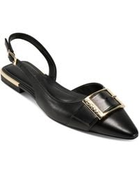 DKNY - Clemma Slingback Loafer Mule With Belt Detail Flat Sandal - Lyst