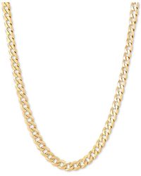 Giani Bernini Flat Curb Link 24" Chain Necklace In 18k Gold-plated Sterling Silver - Metallic
