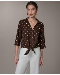 Donna Karan Weekend - Printed Collared Neck Blouse - Lyst