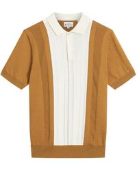 Ben Sherman - Textured Block Stripe Short Sleeve Polo Shirt - Lyst