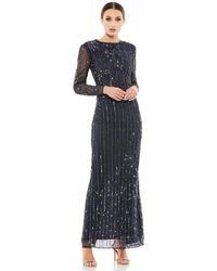 Mac Duggal - Embellished High Neck Illusion Long Sleeve Gown - Lyst