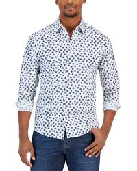Michael Kors - Slim Fit Stretch Floral Print Long Sleeve Shirt - Lyst