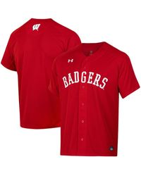 Under Armour - Wisconsin Badgers Replica Full-button Baseball Jersey - Lyst