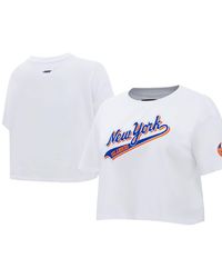Pro Standard - New York Islanders Boxy Script Tail Cropped T-shirt - Lyst
