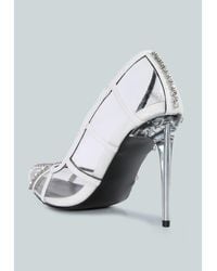 LONDON RAG - Diamante Clear Stiletto Heel Pumps - Lyst