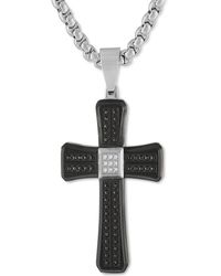 Macy's - & White Diamond Cross 22" Pendant Necklace (3/8 Ct. T.w. - Lyst