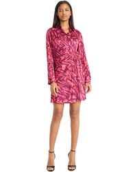 Donna Morgan - Printed Tie-waist Shirtdress - Lyst