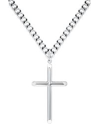 Macy's - Solid Tubular Cross 22" Pendant Necklace - Lyst