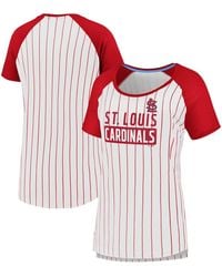Fanatics - St. Louis Cardinals Cooperstown Collection Iconic Pinstripe Raglan Scoop Neck T-shirt - Lyst