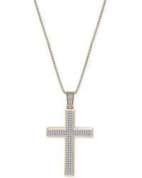 Macy's - Diamond Cross 22" Pendant Necklace (1 Ct. T.w.) - Lyst