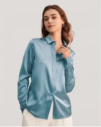 LILYSILK - Basic Concealed Placket Silk Shirt - Lyst
