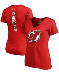 Fanatics - Nico Hischier New Jersey Devils Plus Size Backer Name And Number V-neck T-shirt - Lyst