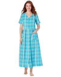 Only Neccessities - Plus Size Only Necessities Long Seersucker Lounger - Lyst